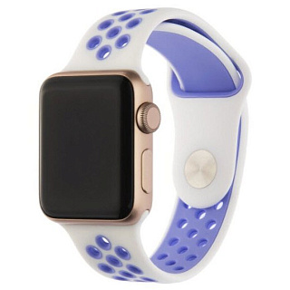 Ремешок ACTION для Apple Watch 38mm&40mm, силикон, бел./фиол.