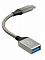 Кабель OTG TYPE-C выход-USB A, вход, 0,15m, нейлон, мет кон.