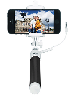 Монопод-мини INTERSTEP с Aux-Кабелем и кнопкой Mp-115A, чёрный