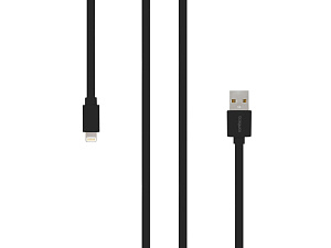 Кабель Rombica Digital MR-01, интерфейс Lightning to USB. Длина 1 м. Цвет черный.