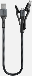 Кабель для iPod, iPhone, iPad Nomad Universal Kevlar USB-A to Lightning/USB-C/microUSB 0.3m (NM01511B00)