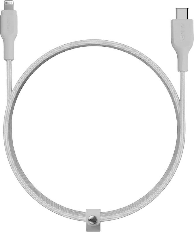 фото Кабель AUKEY Braided Nylon MFi USB-C to Lightning Cable, L=2m, белый