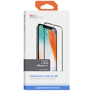 Защитное стекло 3D Full Cover для iPhone 11, черная рамка