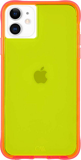 Чехол Case-Mate Tough NEON для iPhone 11. Цвет желтый/розовый