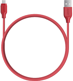 Кабель AUKEY CB-AM1 Micro braided wire L=1.2M*1 red, красный