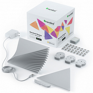 Светодиодный светильник Nanoleaf Shapes Triangles Starter Kits. Состоит из 15 независимых светодиодных панелей