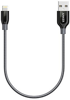 Кабель для iPod, iPhone, iPad Anker Powerline+ Lightning 0.3 m A8124HA1 (Grey)