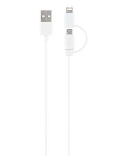 Кабель USB 2 в 1 для Apple и устройств с microUSB T'nB CIIPLIGHT3 для зарядки и синхронизации