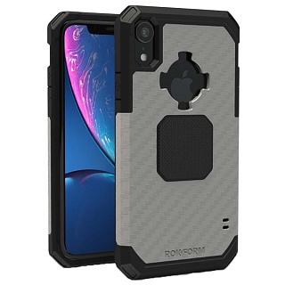 Противоударный чехол-накладка Rokform Rugged Case для iPhone XR со встроенным магнитом. Материал: поликарбонат. Цвет: серый
