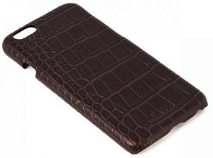 Чехол-накладка Heddy Alcantara Cover для iPhone 7 нат.кожа. Croco huzelnut (красно-коричневый)