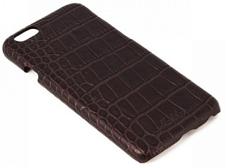 Чехол-накладка Heddy Alcantara Cover для iPhone 7 нат.кожа. Croco huzelnut (красно-коричневый)