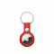 Кожаный брелок для AirTag с кольцом для ключей красного цвета