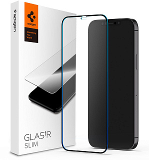 Защитное стекло Spigen Glas.tR Slim Full Cover (AGL01512) для iPhone 12/iPhone 12 Pro (Black)
