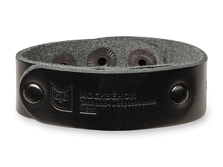 WOCHI P Кожаный RFID-браслет со встроенным чипом "Москвёнок" (размер S). Цвет черный.