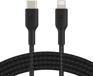 Кабель для iPod, iPhone, iPad Belkin Boost Charge USB-C/Lightning 1m CAA004bt1MBK (Black)