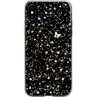 Чехол Bling My Thing для iPhone XS/X, с кристаллами Swarovski. Коллекция Papillon. Дизайн Crystal. Цвет черный