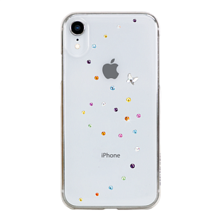 Чехол Bling My Thing для iPhone XR с кристаллами Swarovski. Коллекция Papillon. Дизайн Cotton Candy. Цвет прозрачный