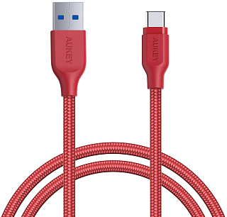 Кабель AUKEY USB 3.1 GEN1 USB-C to USB Cable, red, L=1.2M*1 красный