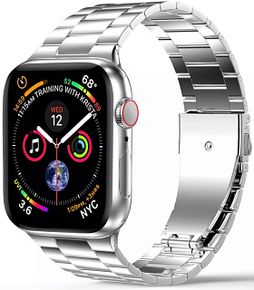 Ремешок Wiwu Three Beads Steel Band для Apple Watch Series 1-6/SE 42/44 mm (Silver)
