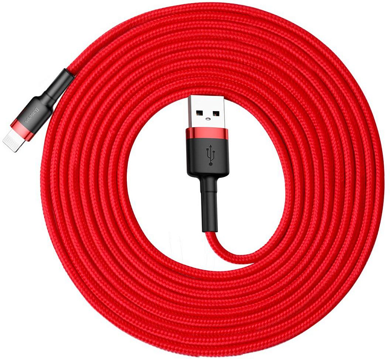 фото Кабель Baseus cafule Cable USB For iP 2A 3m Red+Red
