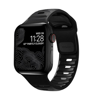 Ремешок Nomad Sport Strap V2 для Apple Watch 44/42mm. Материал: фторэластомер. Цвет: черный