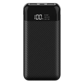 Внешний аккумулятор INTERSTEP PB20DPD 20000мАч microUSB/TypeC диспл черный