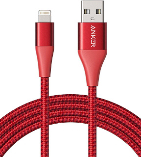 Кабель PowerLine+ II Lightning Cable  0.9 м красный