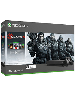 Игровая консоль Xbox One X с 1 ТБ памяти и играми Gears 5 + Ultimate-издание Gears of War + Gears of War 2, 3 и 4Xbox One X 1TB Gears 5