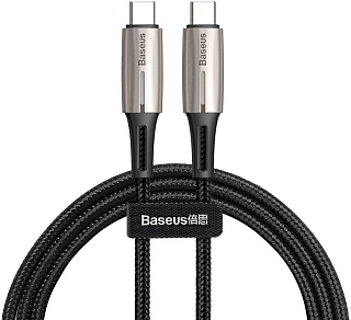 Кабель Baseus Water Drop-shaped Lamp Type-C PD2.0 60W Flash Charge Data Cable 20V 3A 1m Black