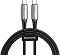 Кабель Baseus Water Drop-shaped Lamp Type-C PD2.0 60W Flash Charge Data Cable 20V 3A 1m Black