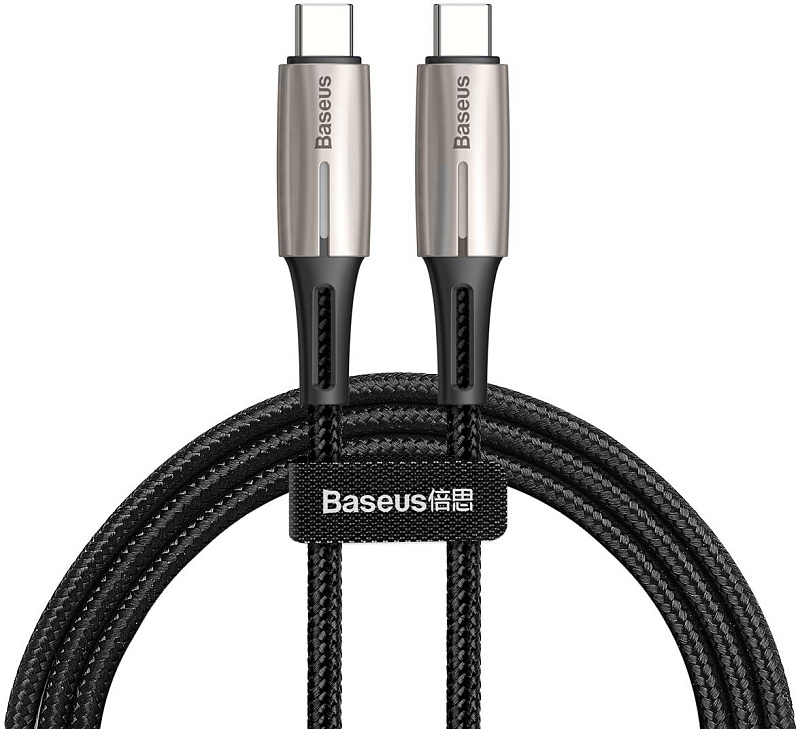 фото Кабель Baseus Water Drop-shaped Lamp Type-C PD2.0 60W Flash Charge Data Cable 20V 3A 1m Black