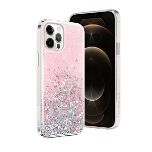 Чехол SwitchEasy Starfield для iPhone 12 Pro Max (6.7") прозрачный розовый