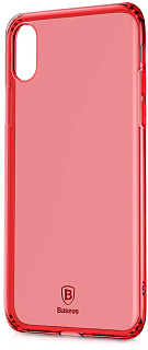 Чехол Baseus Simple Series Case For iPhoneX (Anti-fall TPU) Transparent Red