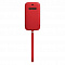 Кожанный чехол MagSafe для iPhone 12/12 Pro красного цвета