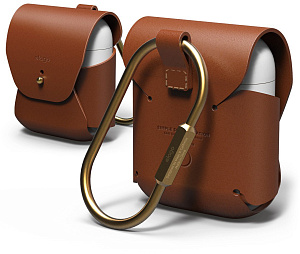 Чехол из натуральной кожи с карабином Elago genuine cow leather Case / Brown