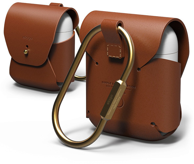 фото Чехол из натуральной кожи с карабином Elago genuine cow leather Case / Brown