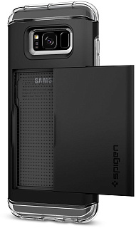 Чехол Spigen для Galaxy S8+ Crystal Wallet, черный (571CS21116)