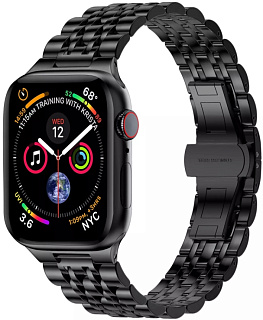 Ремешок Wiwu Seven Beads Steel Band для Apple Watch Series 1-6/SE 42/44 mm (Black)