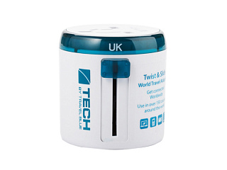 Универсальный адаптер-переходник Travel Blue Sliding Adaptor (260), цвет белый/зеленый
