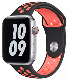 Ремешок Wiwu Dual Color Silicone Band для Apple Watch Series 1-6/SE 42/44 mm (Black/Red)
