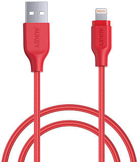 Кабель Aukey MFi Lightning 8 pin Sync and Charging Cable,L=1.2M, красный  LLTS148179