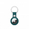 Кожаный брелок для AirTag с кольцом для ключей цвета зеленый лес