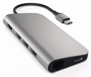 Мультипереходник Satechi Aluminum Type-C Multi-Port Adapter (Space Grey)