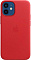 Кожанный чехол MagSafe для iPhone 12 mini красного цвета