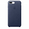 Кожаный чехол Apple Leather Case для iPhone 8 Plus/7 Plus, цвет (Midnight Blue) тёмно-синий