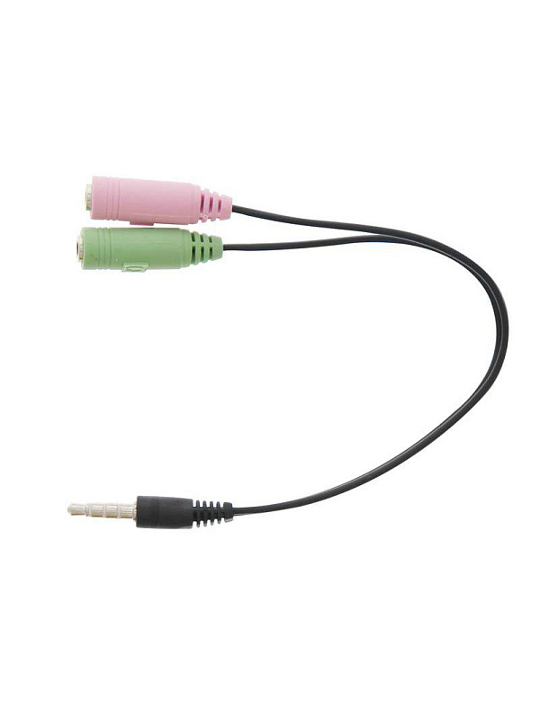 фото Аудио адаптер jack / двойной jack 3.5 мм, ADAJ2J, черный