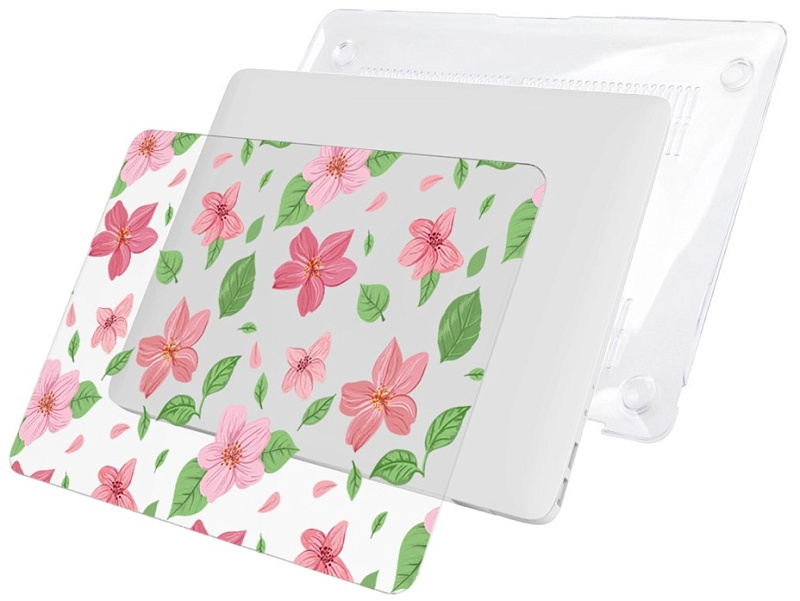 фото Чехол накладка пластиковая i-Blason для Macbook Air 13 Pink flowers