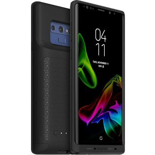 Чехол Mophie Juice Pack Air со встроенным аккумулятором для Samsung Galaxy Note 9. Емкость аккумулятора 2525 МаЧ. Функция беспроводной зарядки. Цвет: черный