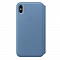 Кожаный чехол Apple Leather Folio для iPhone XS, цвет (Cornflower) синие сумерки