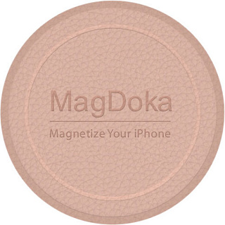 Магнитное крепление SwitchEasy MagDoka Mounting Disc для зарядного устройства Apple MagSafe. Совместим с Apple iPhone 12&11. Внешняя отделка: полиуретан. Цвет: розовый